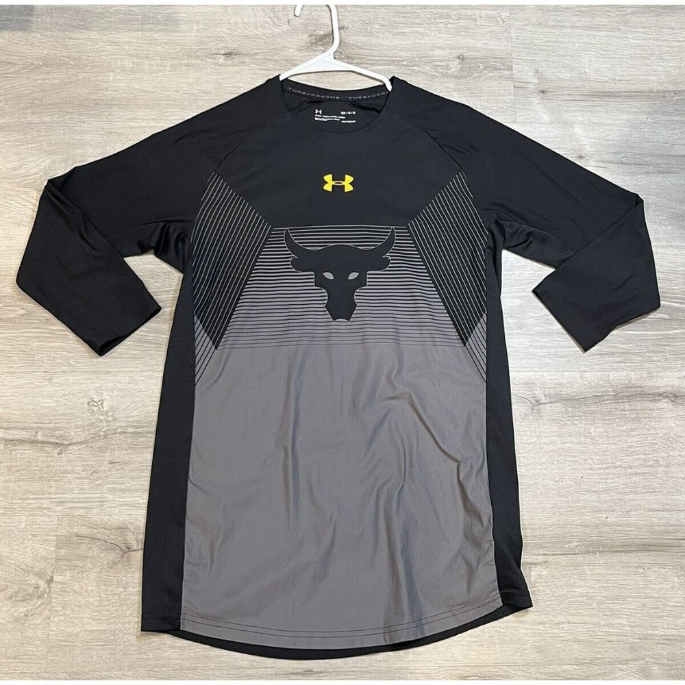 Under Armour Shirt Mens Medium Fitted Project Rock Chase Greatness 3/4 Shirt‎